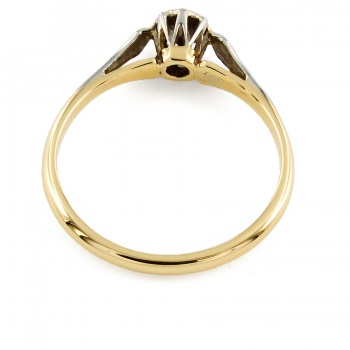 18ct gold & Platinum Diamond solitaire Ring size L